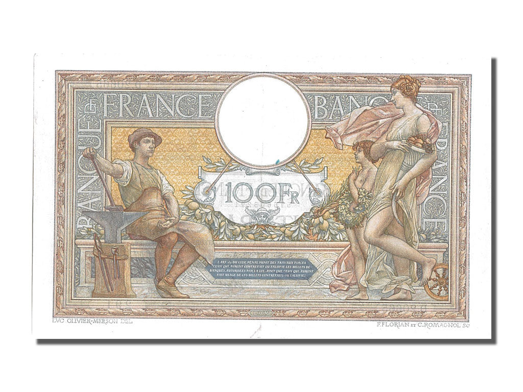 Banknot, Francja, 100 Francs, Luc Olivier Merson, 1928, UNC(60-62)