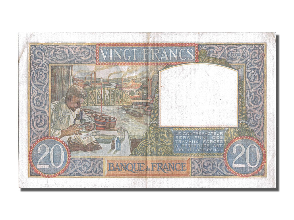 Billete, Francia, 20 Francs, 20 F 1939-1942 ''Science et Travail'', 1942