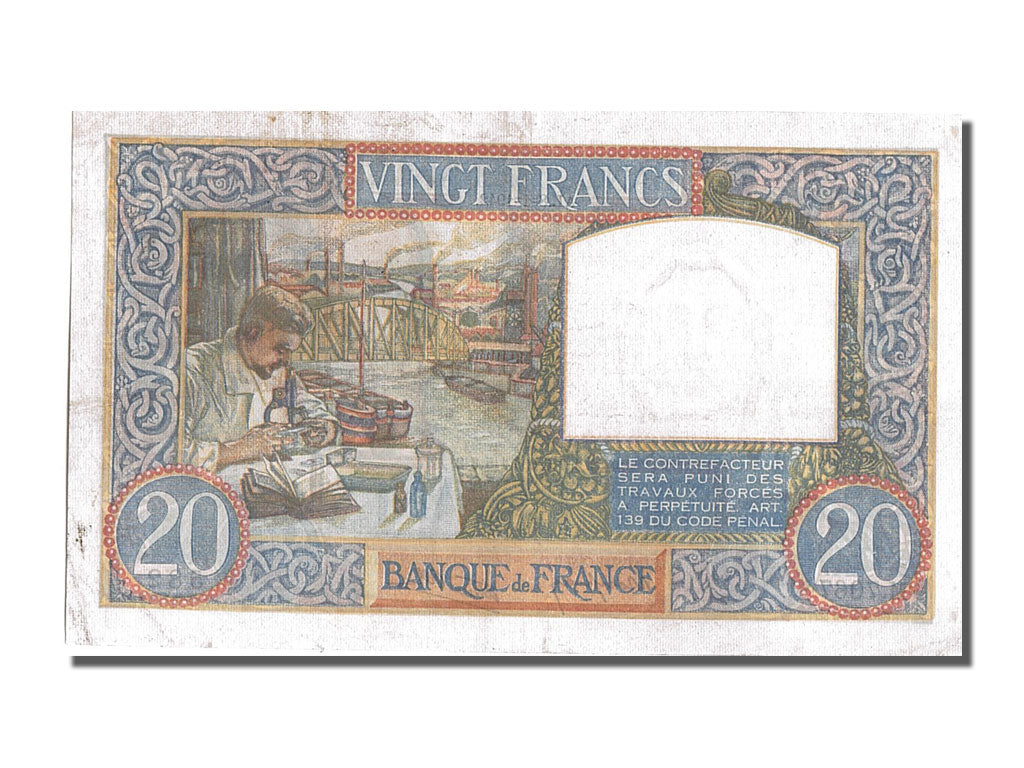 Banconote, Francia, 20 Francs, 20 F 1939-1942 ''Science et Travail'', 1942