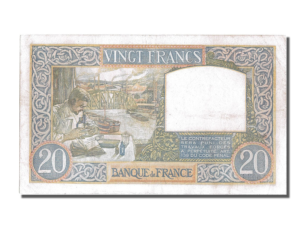 Billete, Francia, 20 Francs, 20 F 1939-1942 ''Science et Travail'', 1941