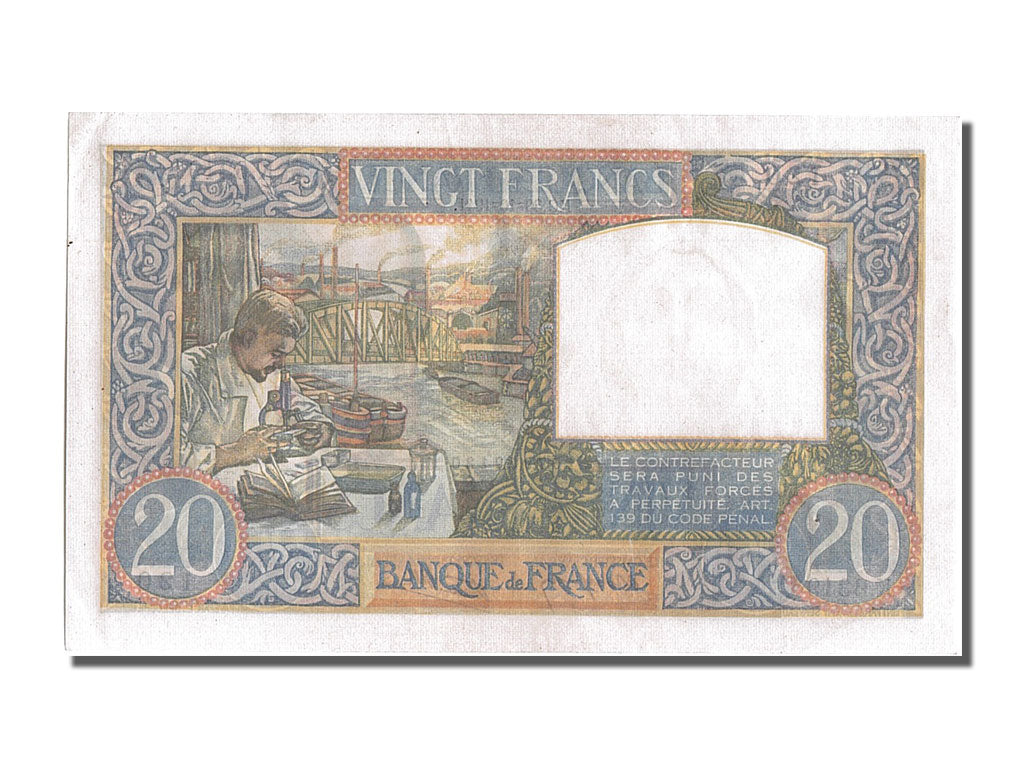 Banconote, Francia, 20 Francs, 20 F 1939-1942 ''Science et Travail'', 1941