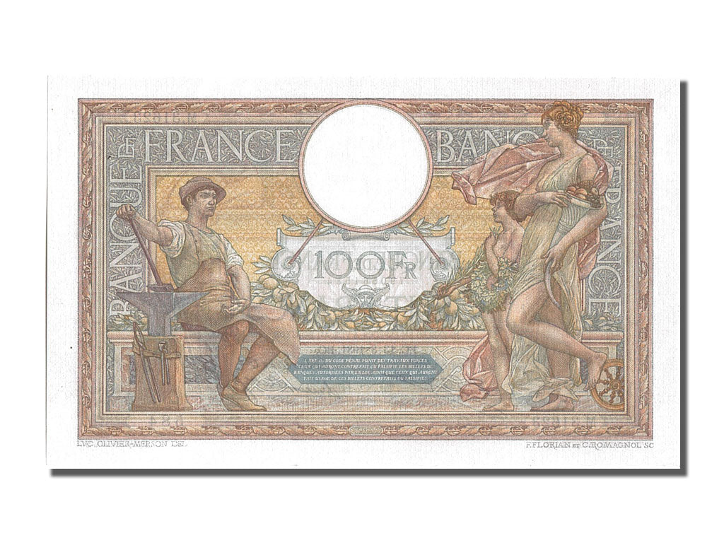 Banknote, France, 100 Francs, 100 F 1908-1939 ''Luc Olivier Merson'', 1931