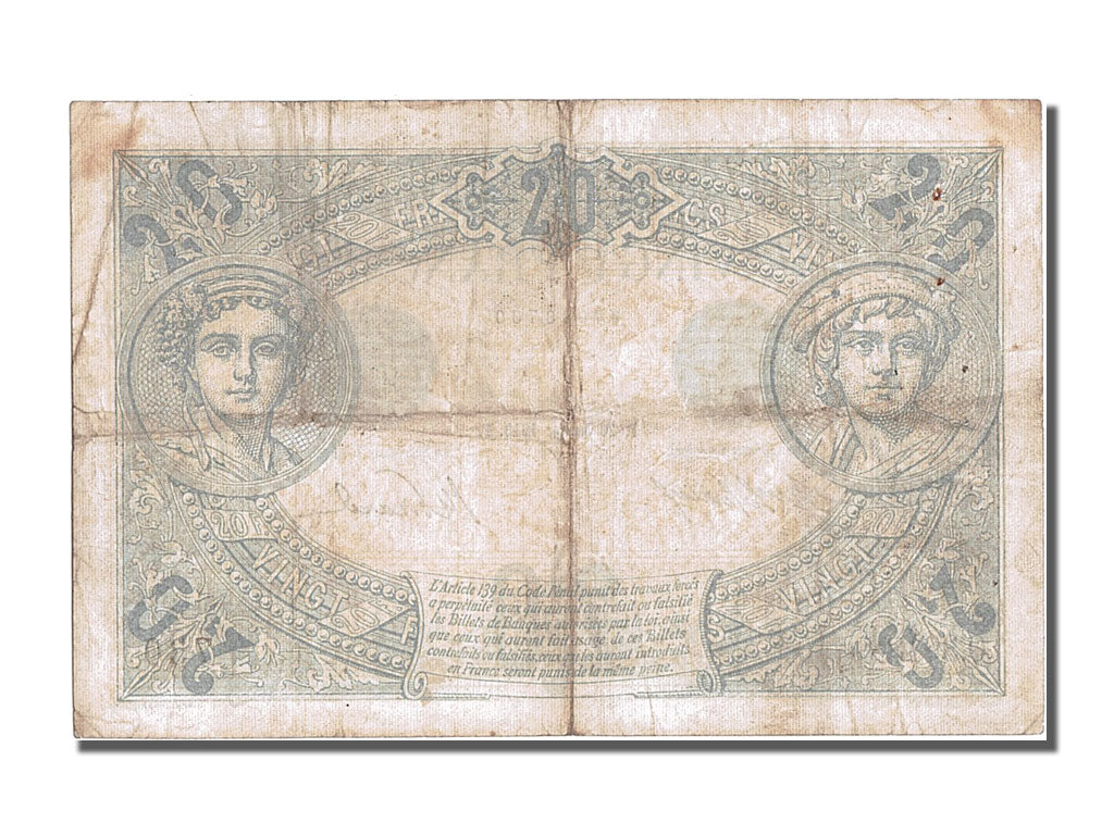 Banknote, France, 20 Francs, 20 F 1905-1913 ''Bleu'', 1913, 1913-01-20