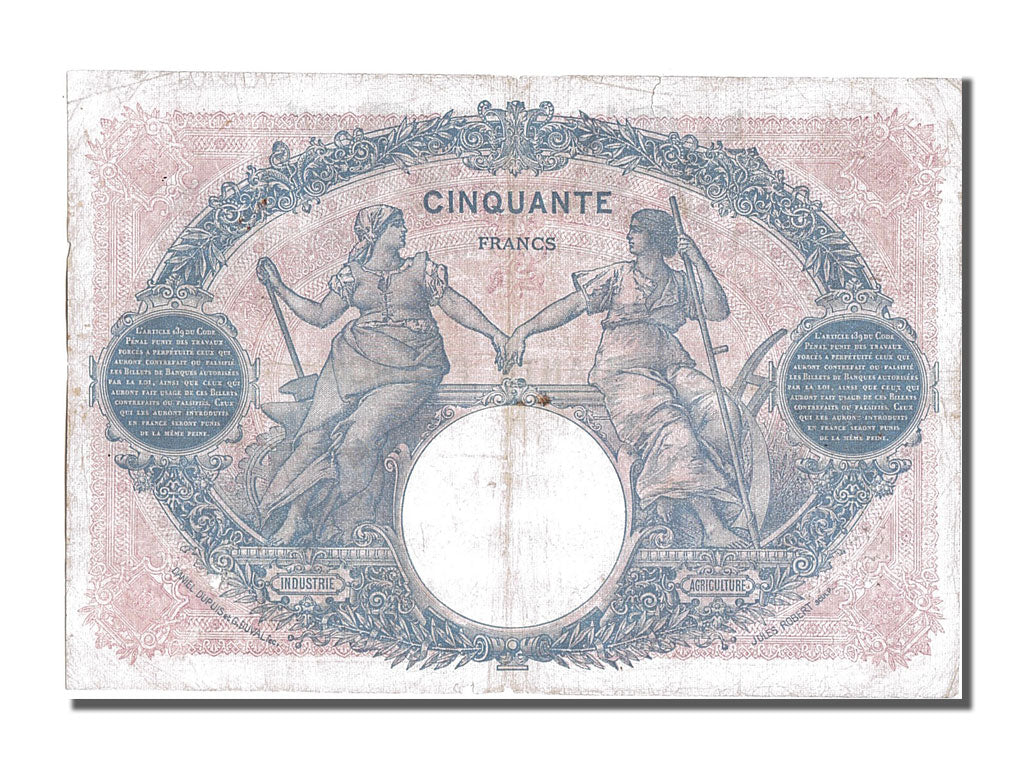 Billete, Francia, 50 Francs, 50 F 1889-1927 ''Bleu et Rose'', 1921, 1921-01-26