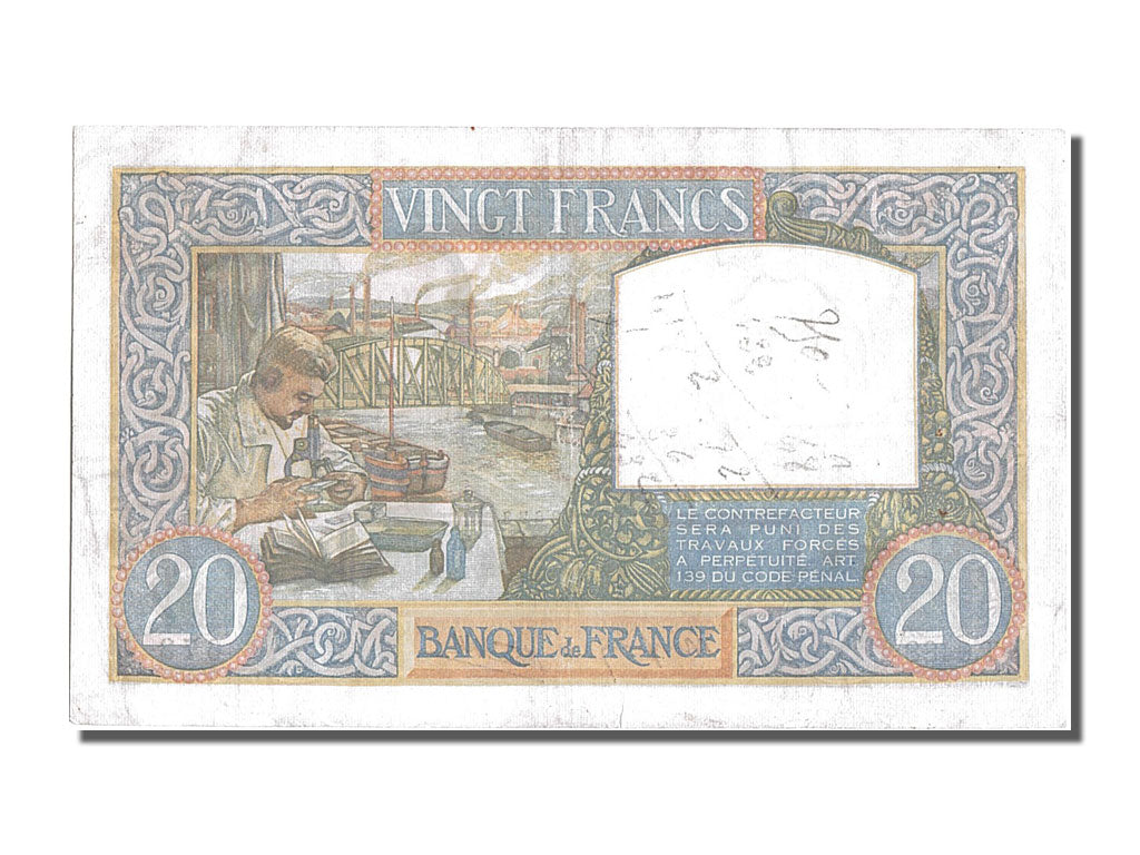 Banconote, Francia, 20 Francs, 20 F 1939-1942 ''Science et Travail'', 1941