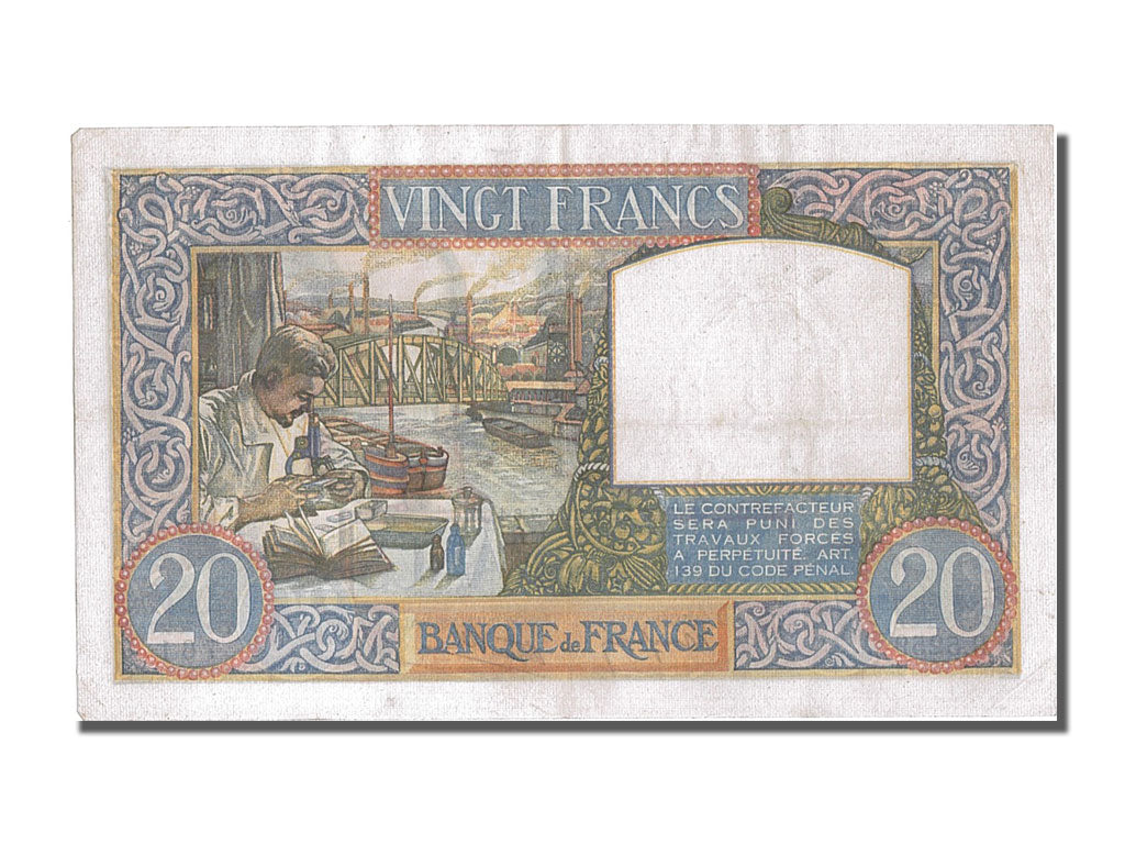 Billete, Francia, 20 Francs, 20 F 1939-1942 ''Science et Travail'', 1941