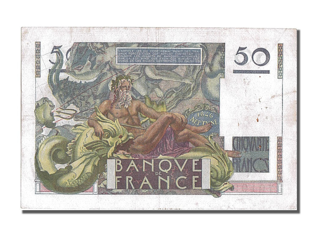 Billete, Francia, 50 Francs, 50 F 1946-1951 ''Le Verrier'', 1951, 1951-06-07