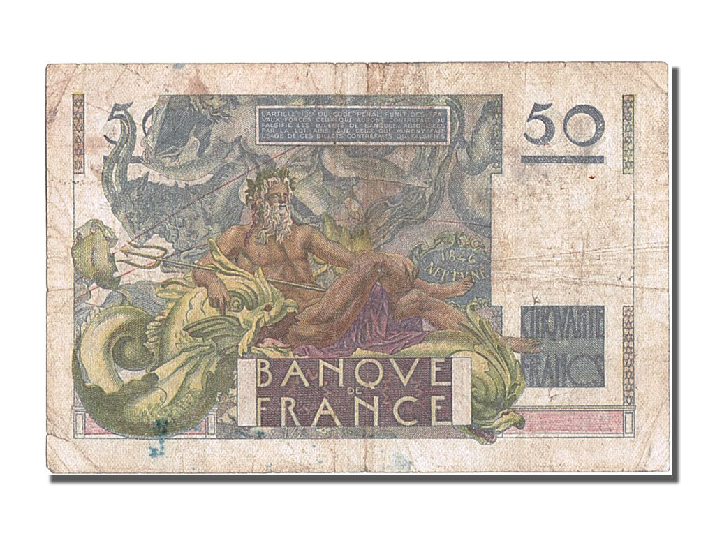 Banknote, France, 50 Francs, 50 F 1946-1951 ''Le Verrier'', 1951, 1951-06-07