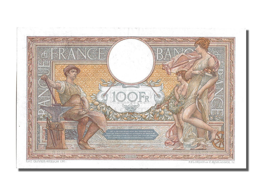 Banknote, France, 100 Francs, 100 F 1908-1939 ''Luc Olivier Merson'', 1932