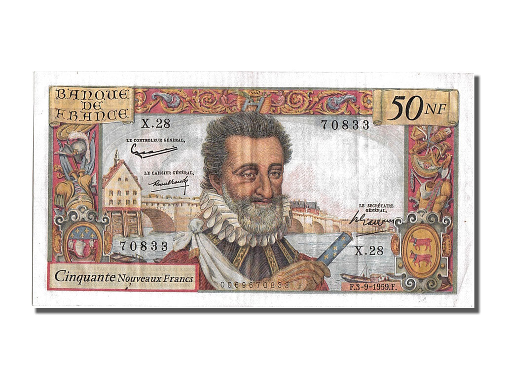 Banknote, France, 50 Nouveaux Francs, 50 NF 1959-1961 ''Henri IV'', 1959