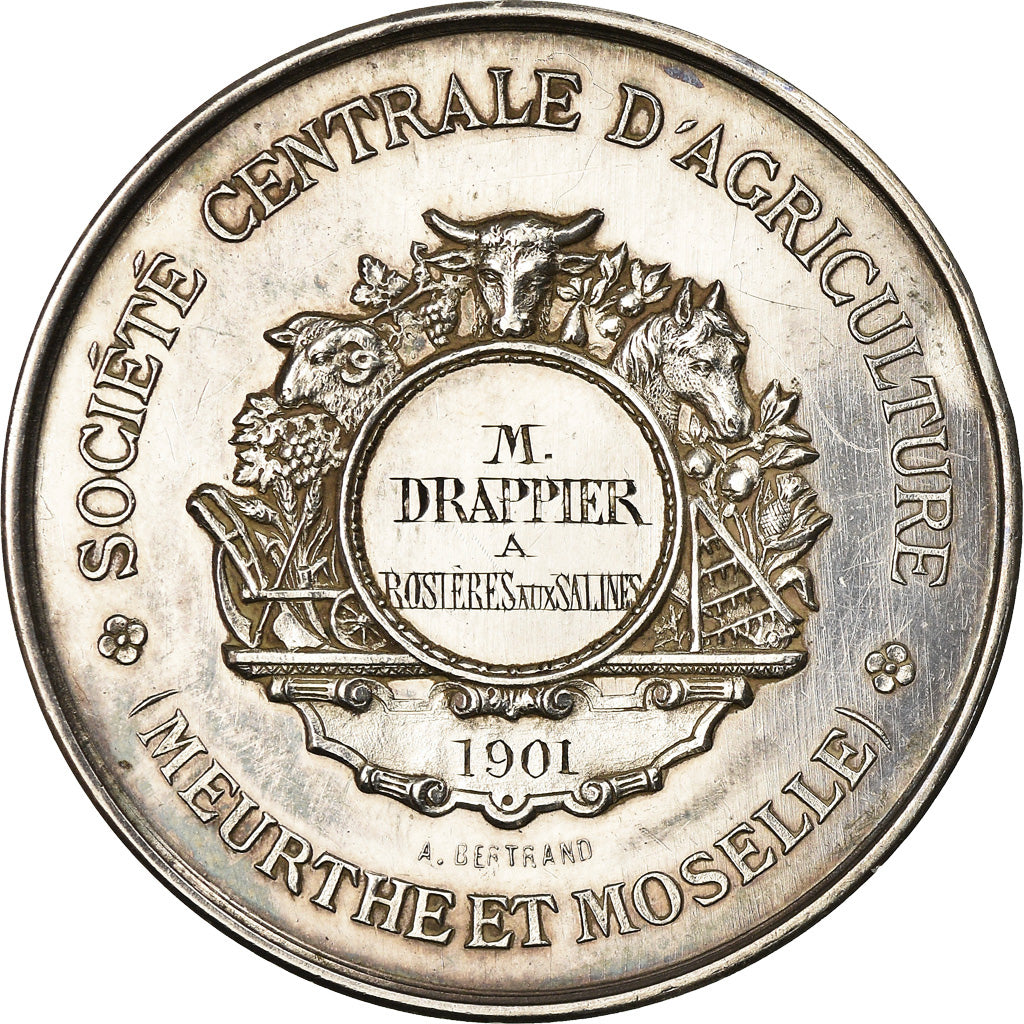 Frankreich, Medaille, Mathieu de Dombasle, Agriculture, Rosières aux Salines