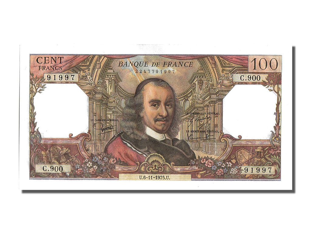 Biljet, Frankrijk, 100 Francs, 100 F 1964-1979 ''Corneille'', 1975, 1975-11-06