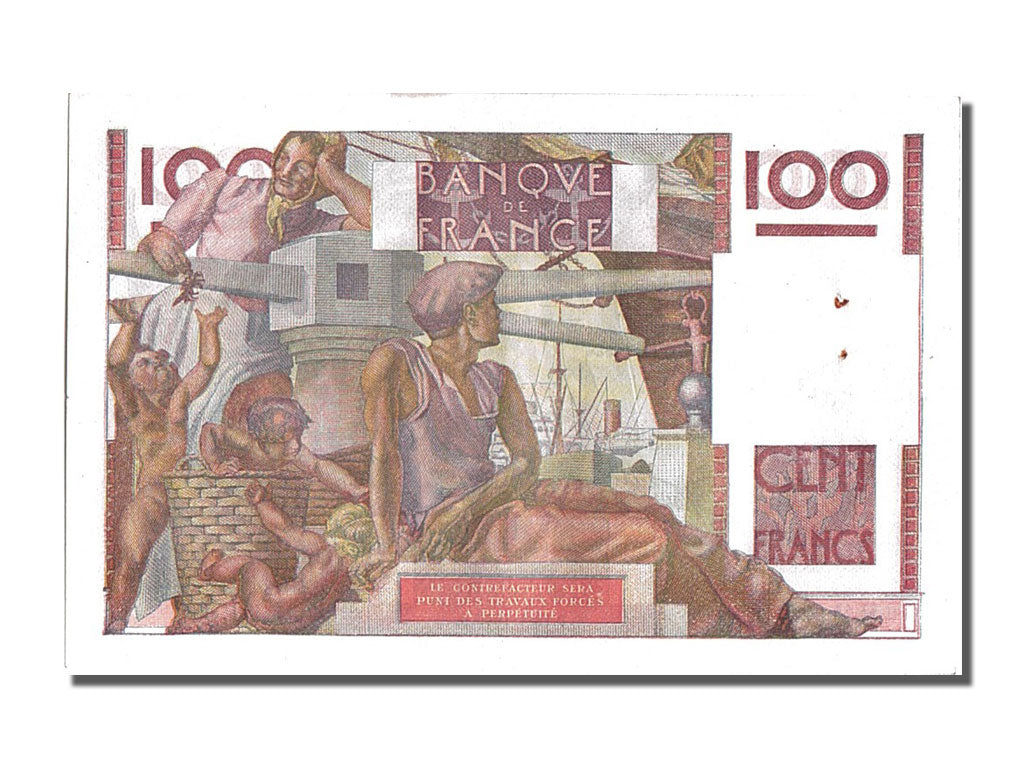 Billet, France, 100 Francs, 100 F 1945-1954 ''Jeune Paysan'', 1946, 1946-04-18