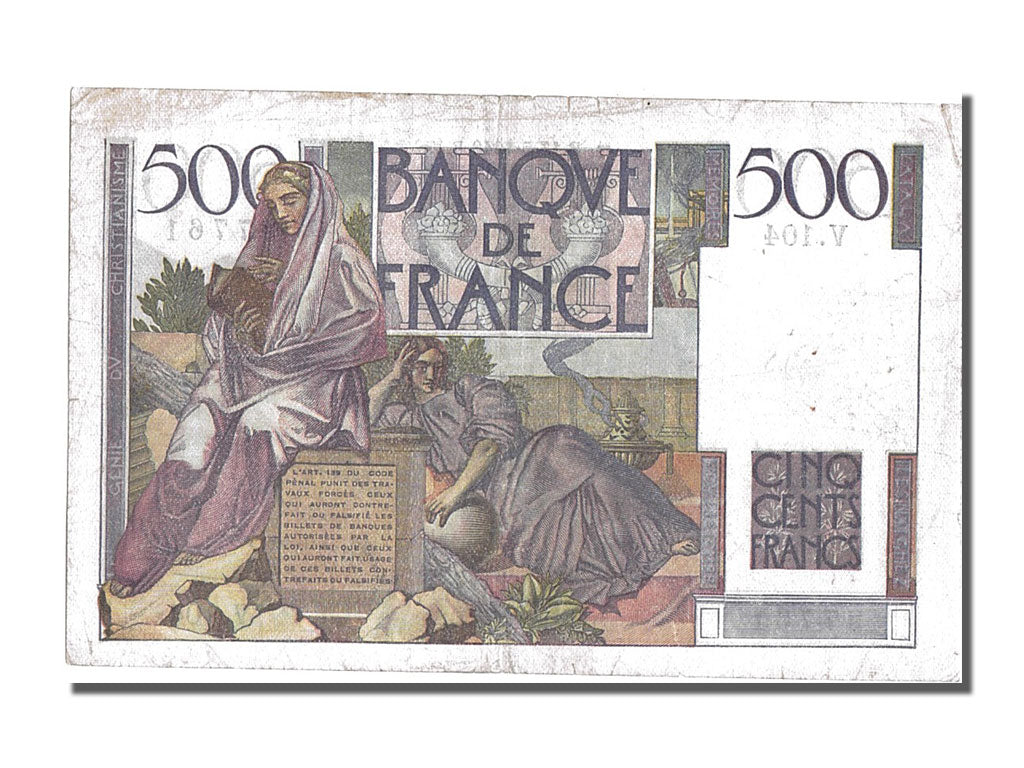 Biljet, Frankrijk, 500 Francs, 500 F 1945-1953 ''Chateaubriand'', 1948