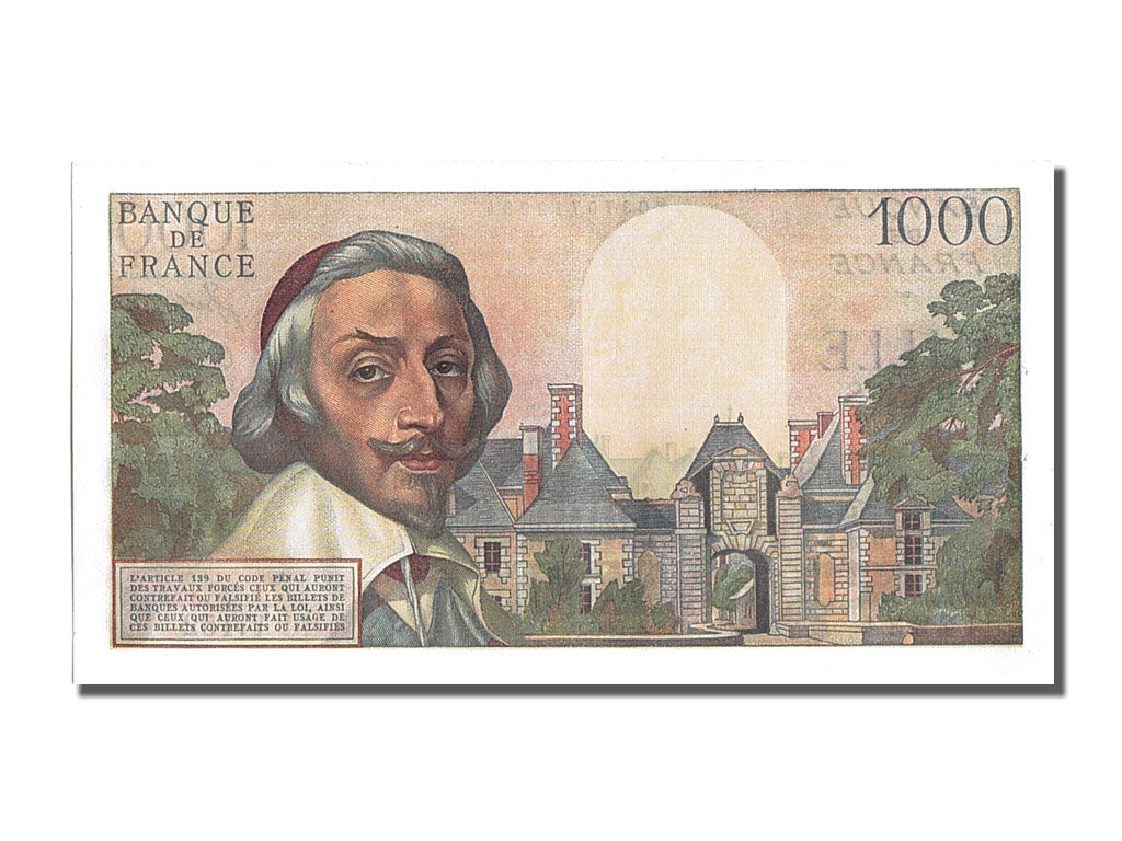 Billete, Francia, 1000 Francs, 1 000 F 1953-1957 ''Richelieu'', 1955