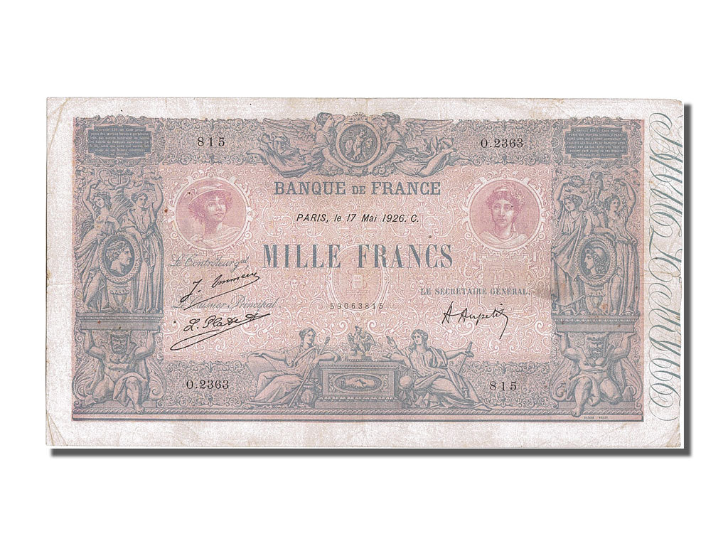 Billet, France, 1000 Francs, 1 000 F 1889-1926 ''Bleu et Rose'', 1926