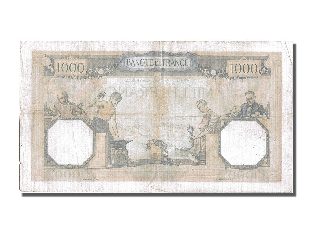 Biljet, Frankrijk, 1000 Francs, 1 000 F 1927-1940 ''Cérès et Mercure'', 1936