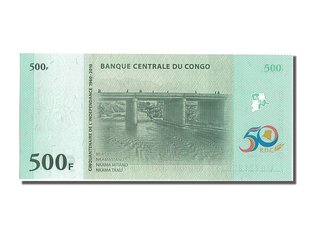 Banknote, Congo Democratic Republic, 500 Francs, 2010, 2010-06-30, UNC(65-70)