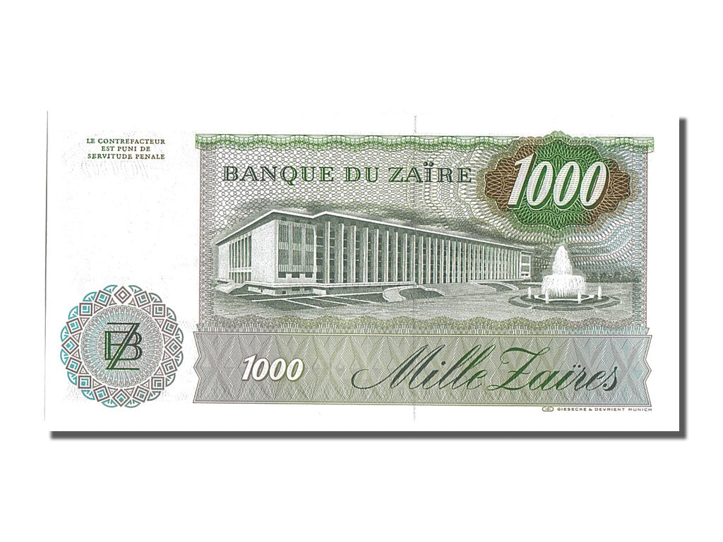 Banknote, Zaire, 1000 Zaïres, 1985, 1985-11-24, UNC(65-70)