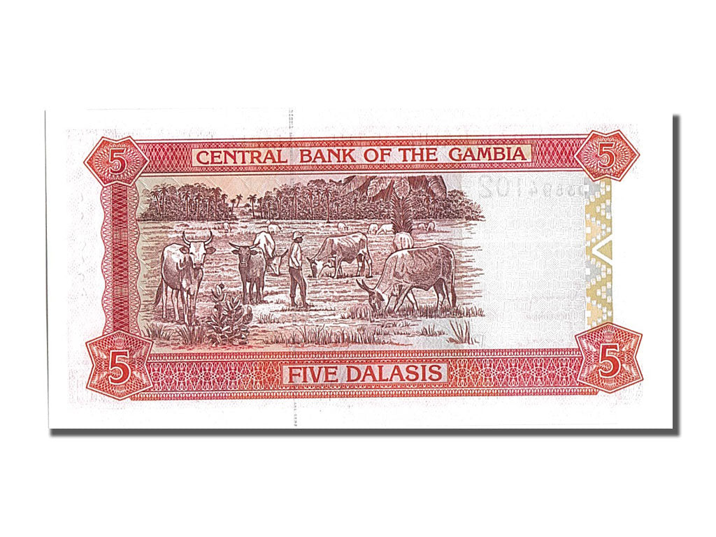 Banknote, Gambia, 5 Dalasis, 2001, UNC(65-70)