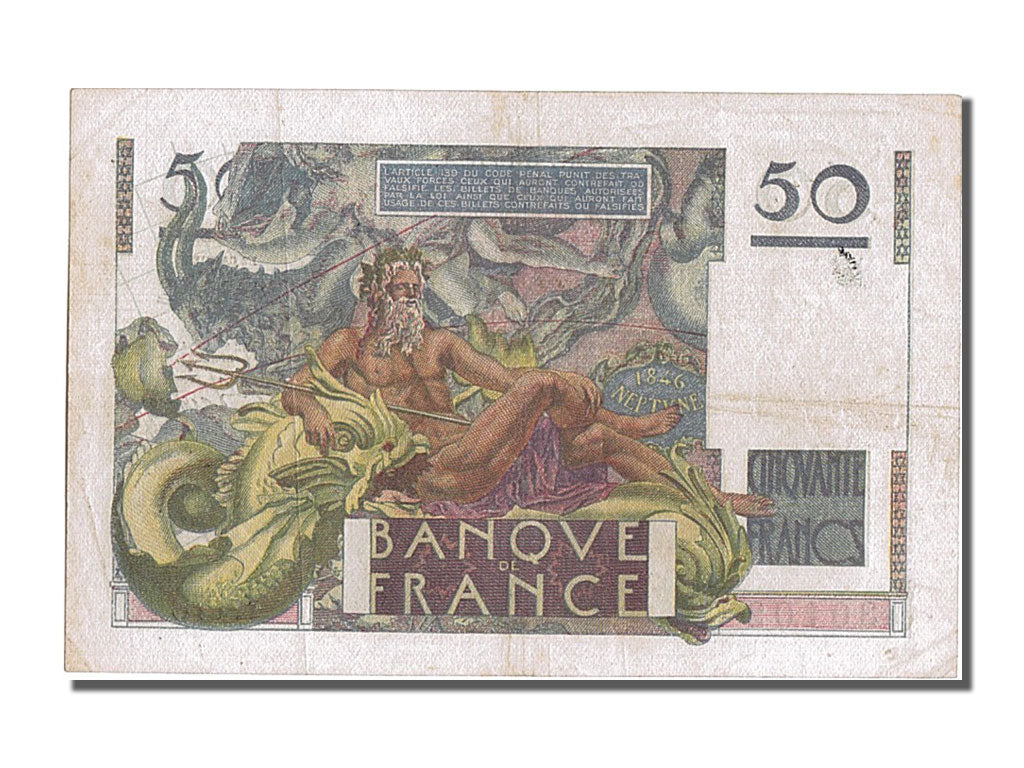 Biljet, Frankrijk, 50 Francs, 50 F 1946-1951 ''Le Verrier'', 1951, 1951-06-07
