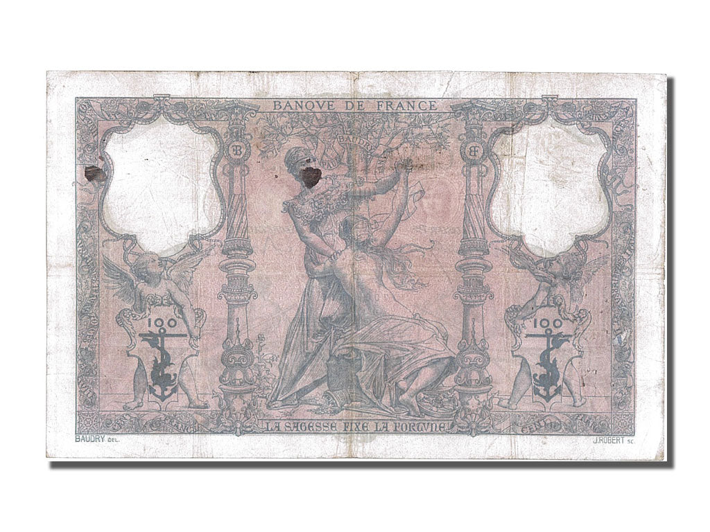Geldschein, Frankreich, 100 Francs, 100 F 1888-1909 ''Bleu et Rose'', 1899