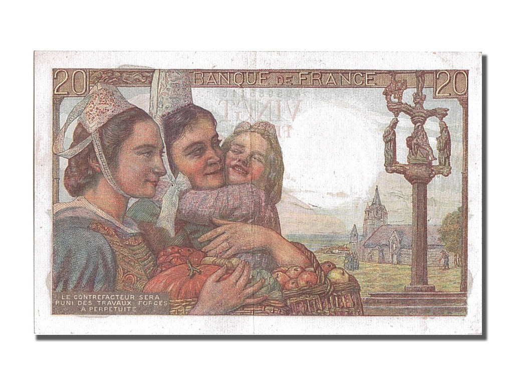 Biljet, Frankrijk, 20 Francs, 20 F 1942-1950 ''Pêcheur'', 1948, 1948-10-14