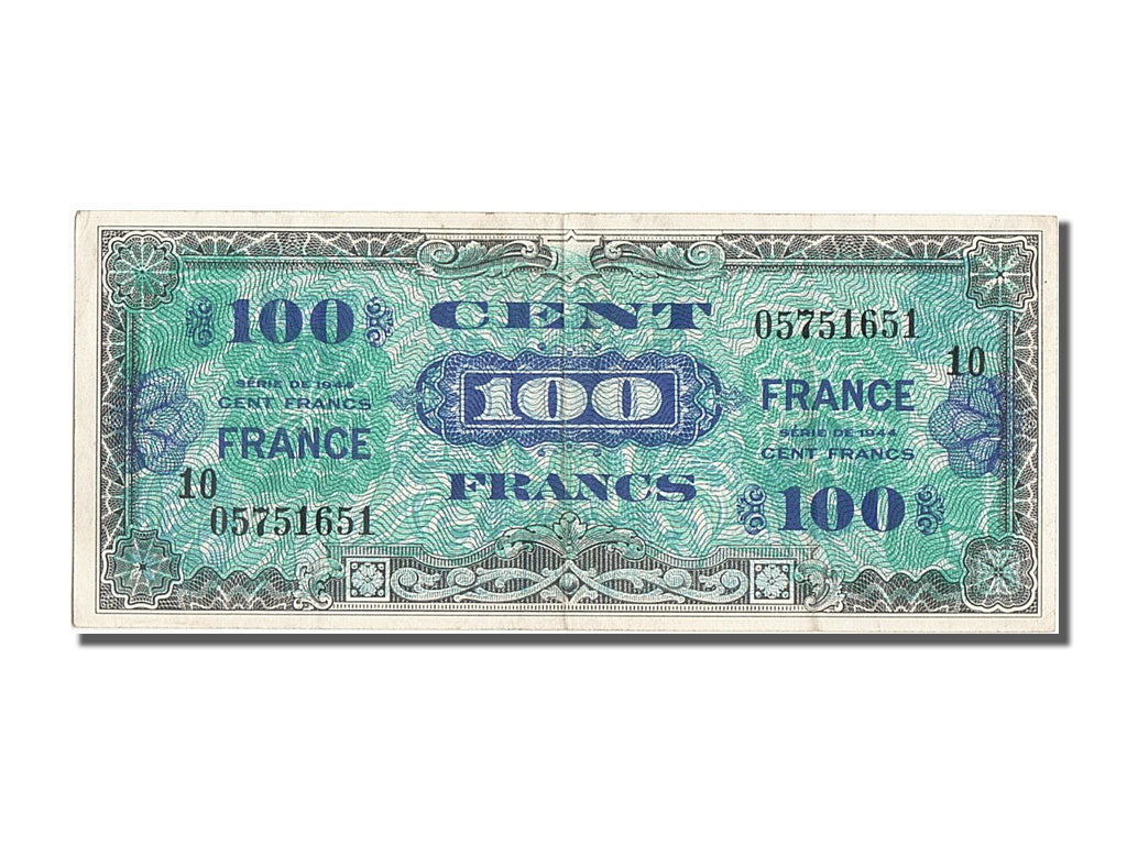 Biljet, Frankrijk, 100 Francs, 1945 Verso France, 1944, SUP, Fayette:VF25.10