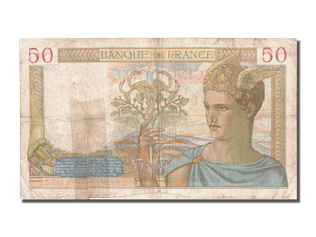 Geldschein, Frankreich, 50 Francs, 50 F 1934-1940 ''Cérès'', 1938, 1938-02-10