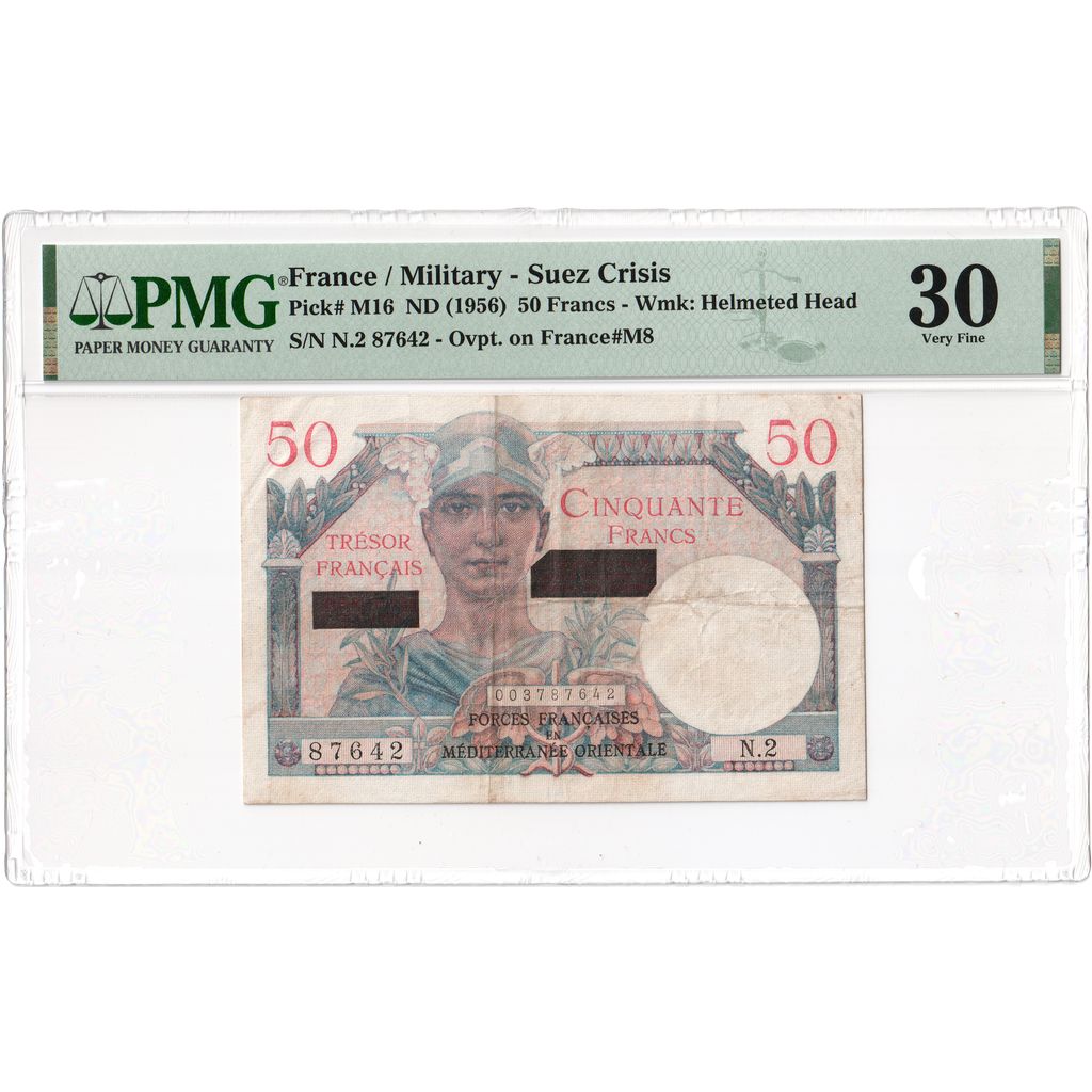 France, 50 Francs, 1956-11-01, VF 30, PMG