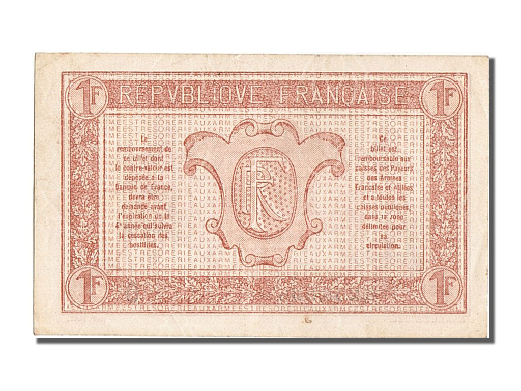 Geldschein, Frankreich, 1 Franc, 1917-1919 Army Treasury, 1919, UNZ-