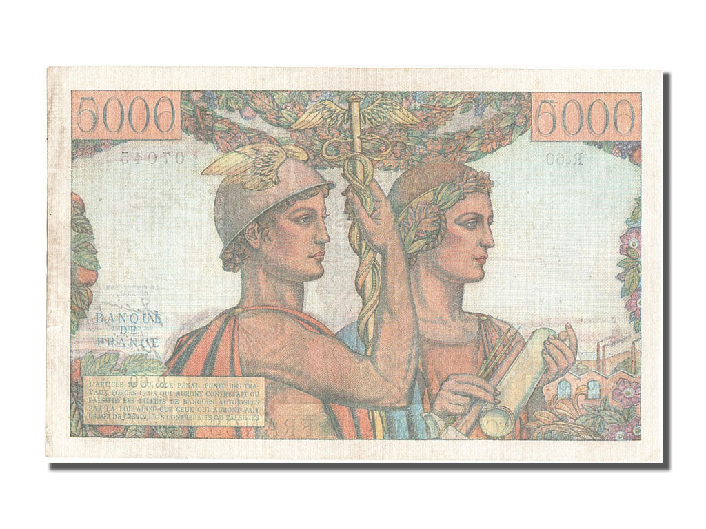 Billet, France, 5000 Francs, 5 000 F 1949-1957 ''Terre et Mer'', 1951