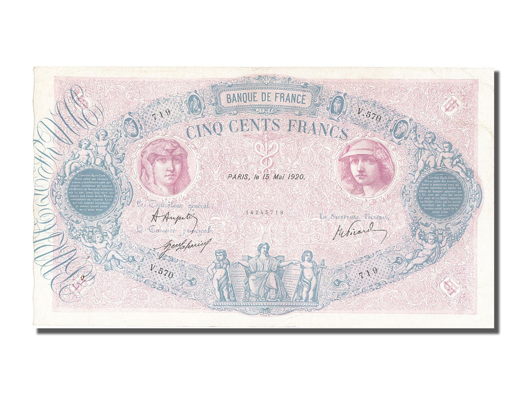 Billet, France, 500 Francs, 500 F 1888-1940 ''Bleu et Rose'', 1920, 1920-05-15