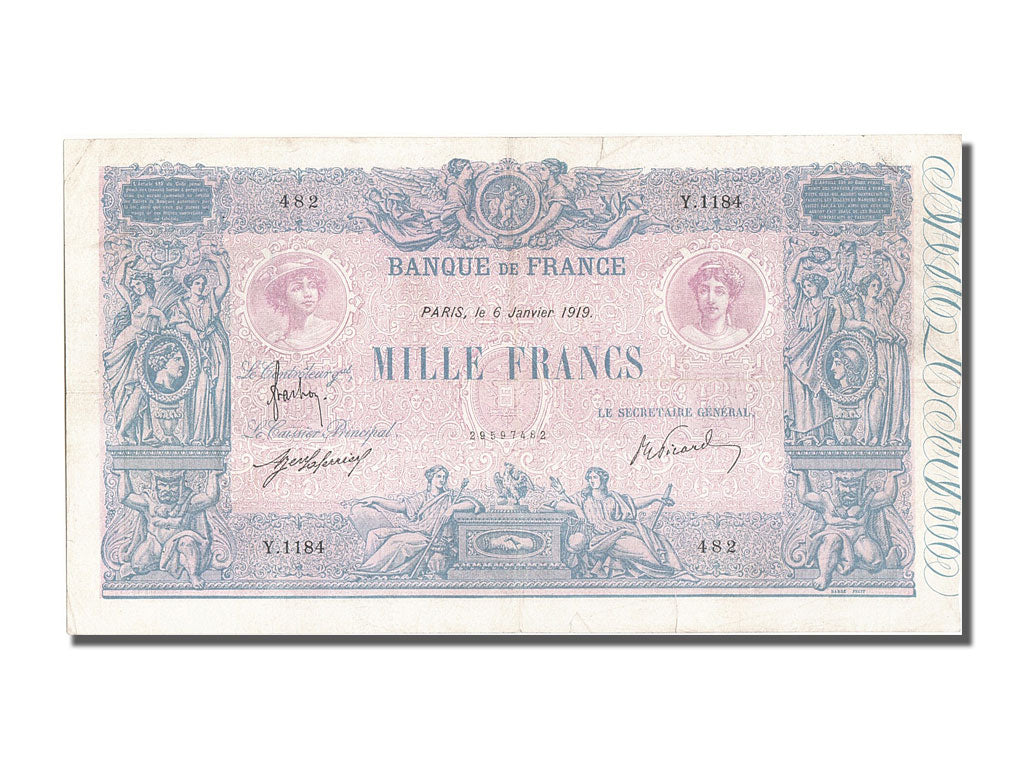Billet, France, 1000 Francs, 1 000 F 1889-1926 ''Bleu et Rose'', 1919