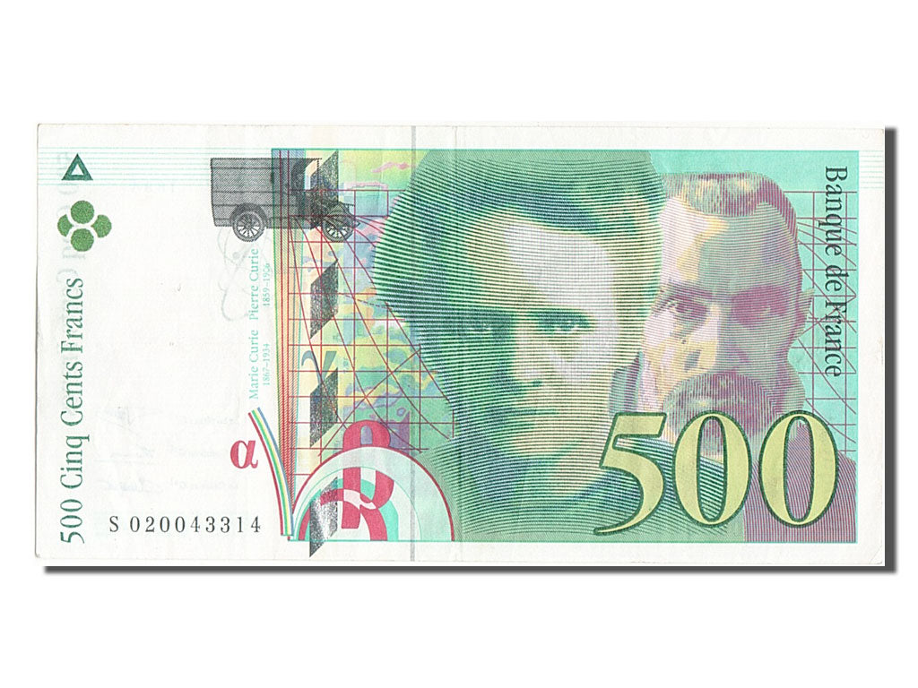 Banconote, Francia, 500 Francs, 500 F 1994-2000 ''Pierre et Marie Curie'', 1994