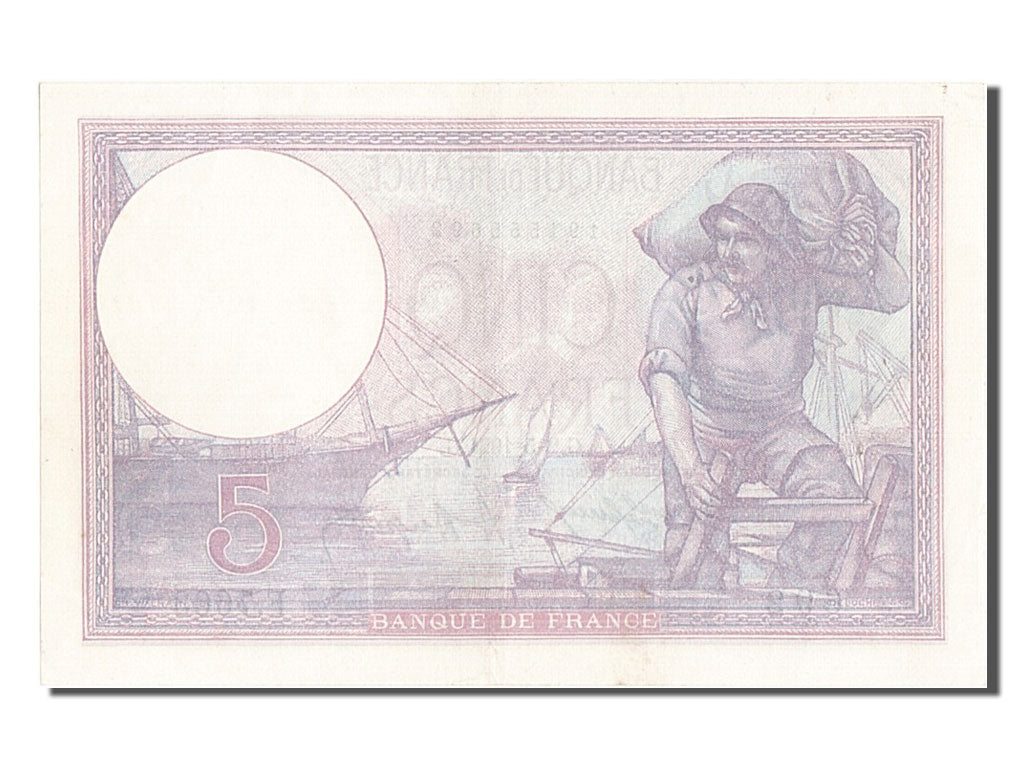 Banknote, France, 5 Francs, 5 F 1917-1940 ''Violet'', 1921, UNC(60-62)