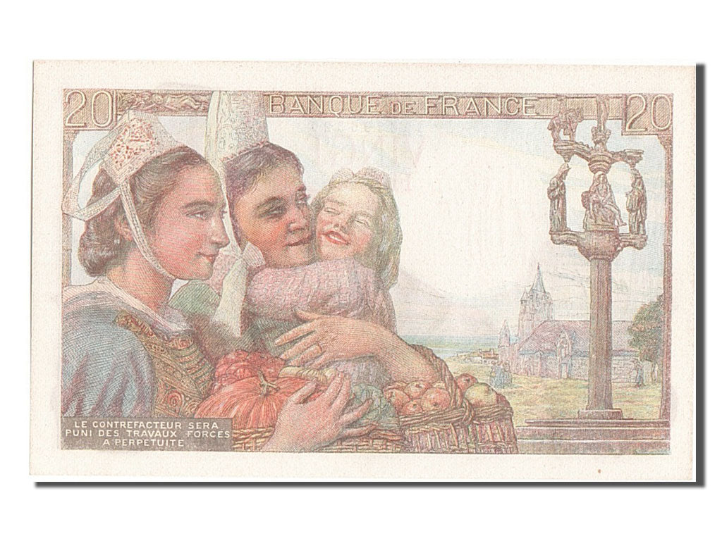 Billete, Francia, 20 Francs, 20 F 1942-1950 ''Pêcheur'', 1943, 1943-04-15, UNC