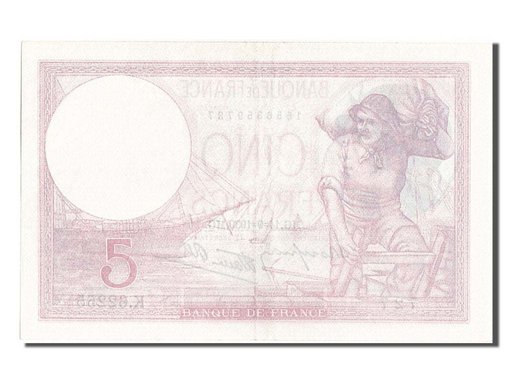 Banknote, France, 5 Francs, 5 F 1917-1940 ''Violet'', 1939, 1939-09-14