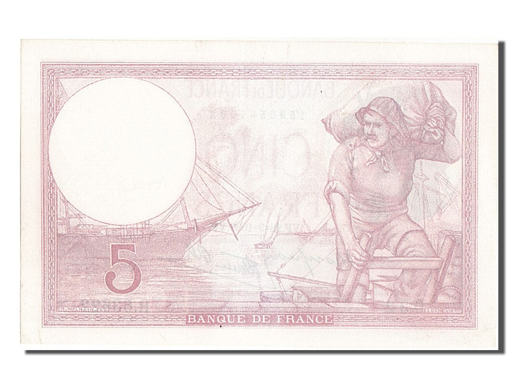 Billete, Francia, 5 Francs, 5 F 1917-1940 ''Violet'', 1939, 1939-09-28, UNC