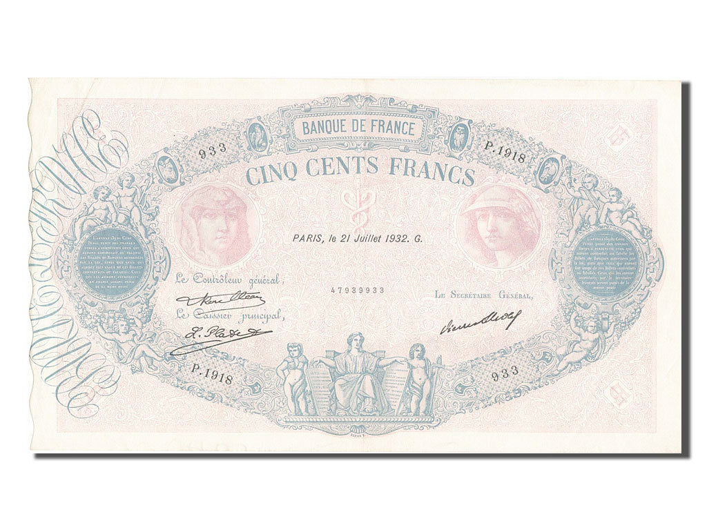 Biljet, Frankrijk, 500 Francs, 500 F 1888-1940 ''Bleu et Rose'', 1932