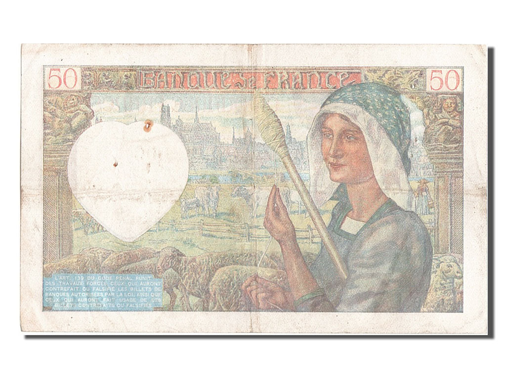 Billete, Francia, 50 Francs, 50 F 1940-1942 ''Jacques Coeur'', 1940, 1940-09-26