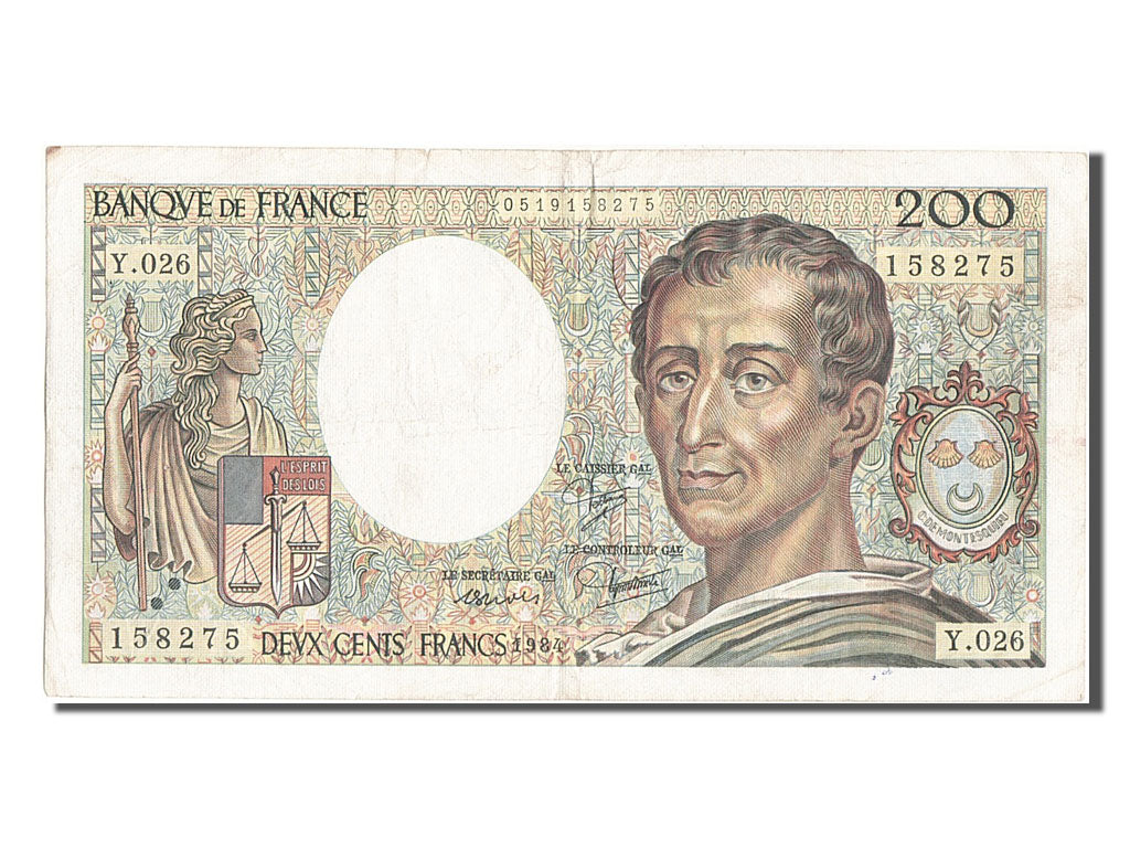 Banknote, France, 200 Francs, 200 F 1981-1994 ''Montesquieu'', 1984, EF(40-45)