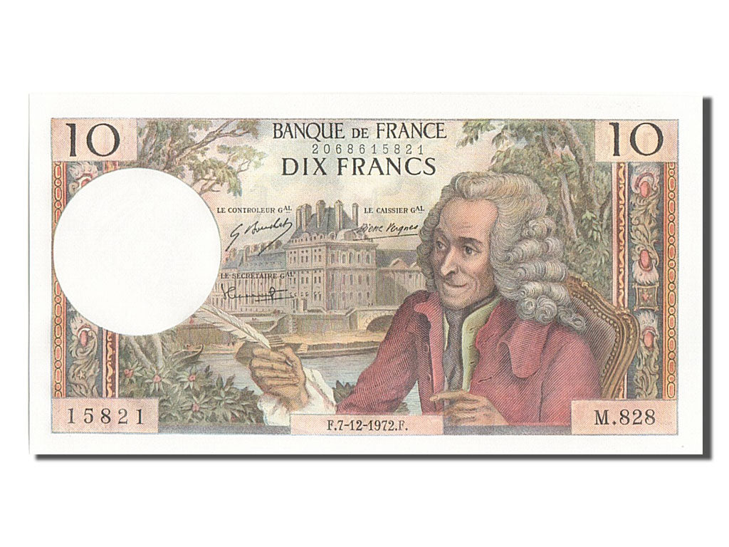 Banknote, France, 10 Francs, 10 F 1963-1973 ''Voltaire'', 1972, 1972-12-07