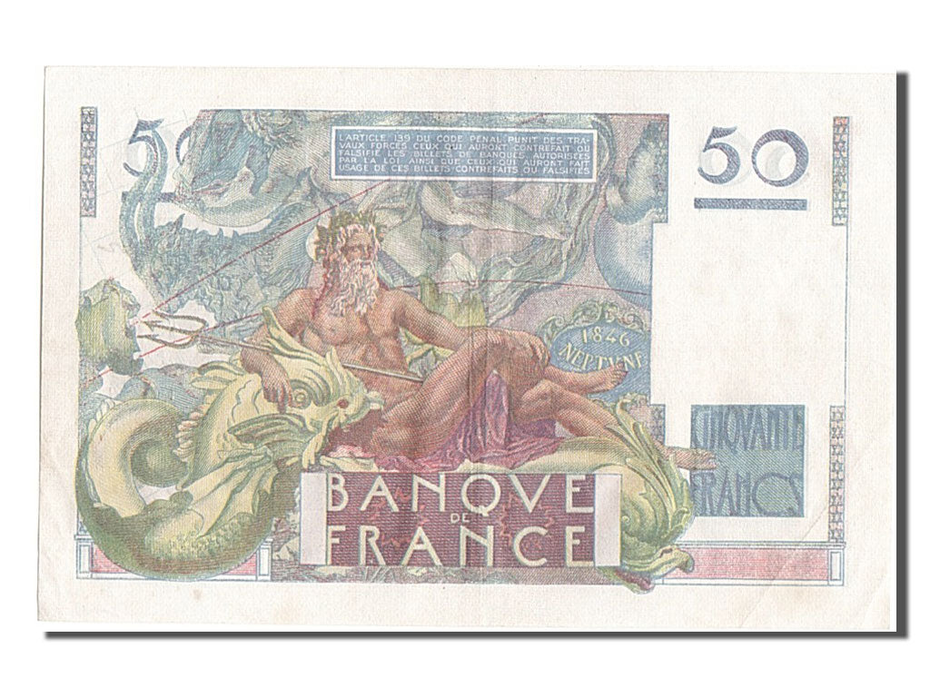 Biljet, Frankrijk, 50 Francs, 50 F 1946-1951 ''Le Verrier'', 1950, 1950-08-24