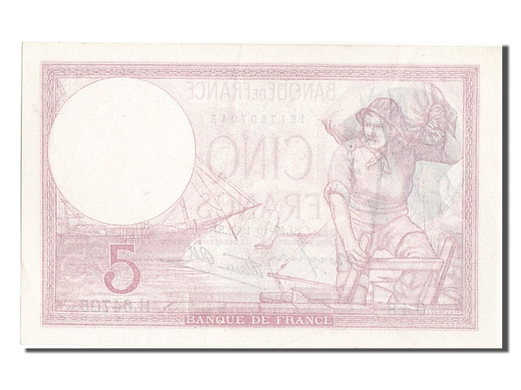 Billete, Francia, 5 Francs, 5 F 1917-1940 ''Violet'', 1939, 1939-10-19, SC
