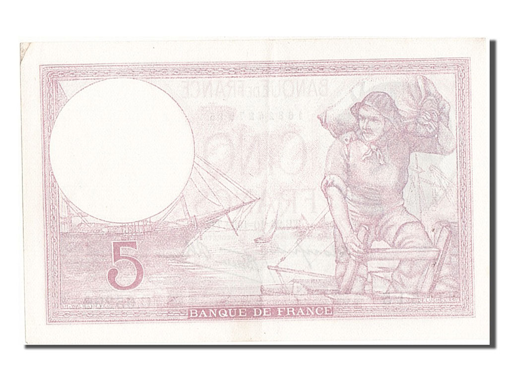 Billete, Francia, 5 Francs, 5 F 1917-1940 ''Violet'', 1939, 1939-10-26, SC