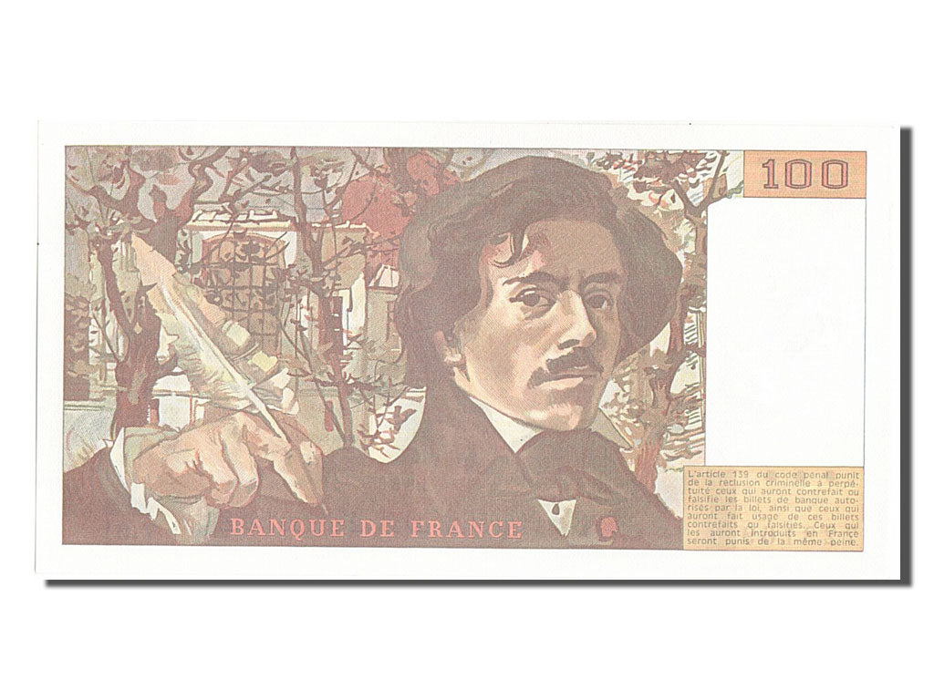 Banknot, Francja, 100 Francs, Delacroix, 1985, UNC(65-70), Fayette:69.09