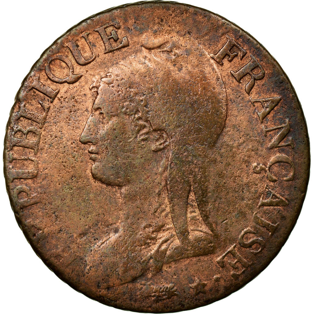 Moneta, Francja, Dupré, 5 Centimes, 1799, Strasbourg, VF(30-35), Bronze