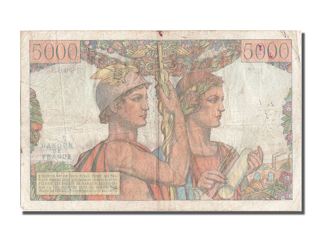 Banknote, France, 5000 Francs, 5 000 F 1949-1957 ''Terre et Mer'', 1949