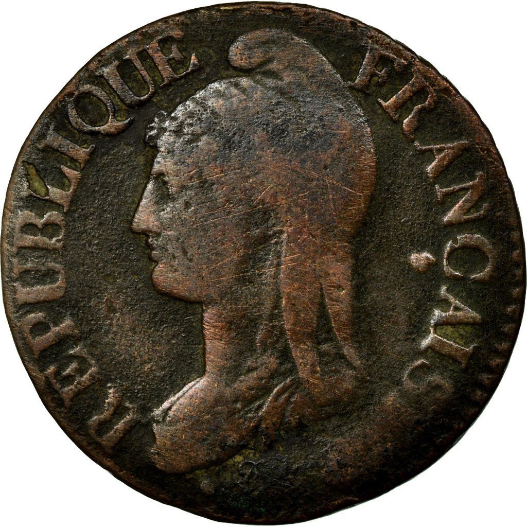Moneta, Francja, Dupré, 5 Centimes, 1799, Bordeaux, VF(20-25), Bronze